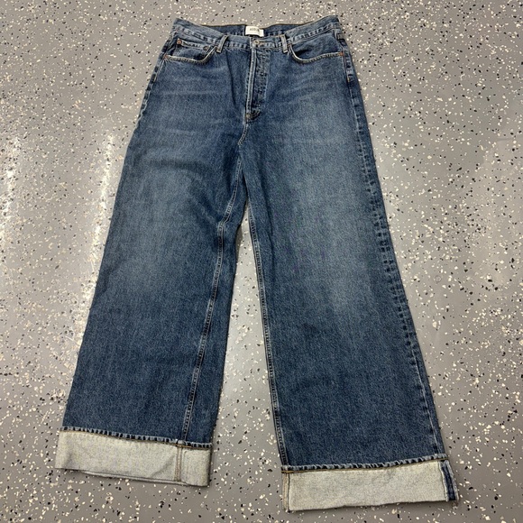 Agolde Classic Blue Wide-Leg Jeans